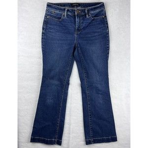 Talbots Jeans Womens 6 Petite Blue Flawless Five Pocket Flare Curvy Stretch